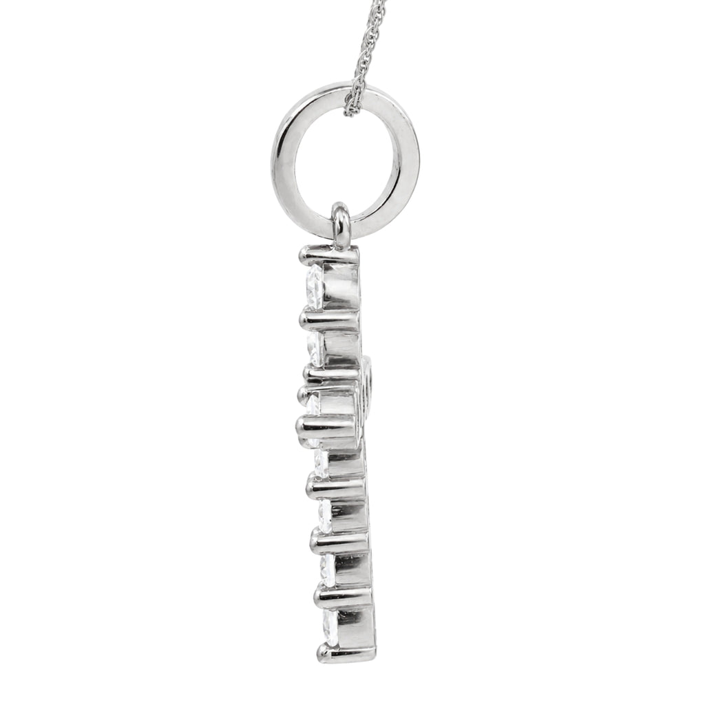 Diamonair Lab Grown Diamond (F/VS+) 2.00 carat Round cut Sterling Silver Cross Pendant - Sterling Silver | Gold over Silver