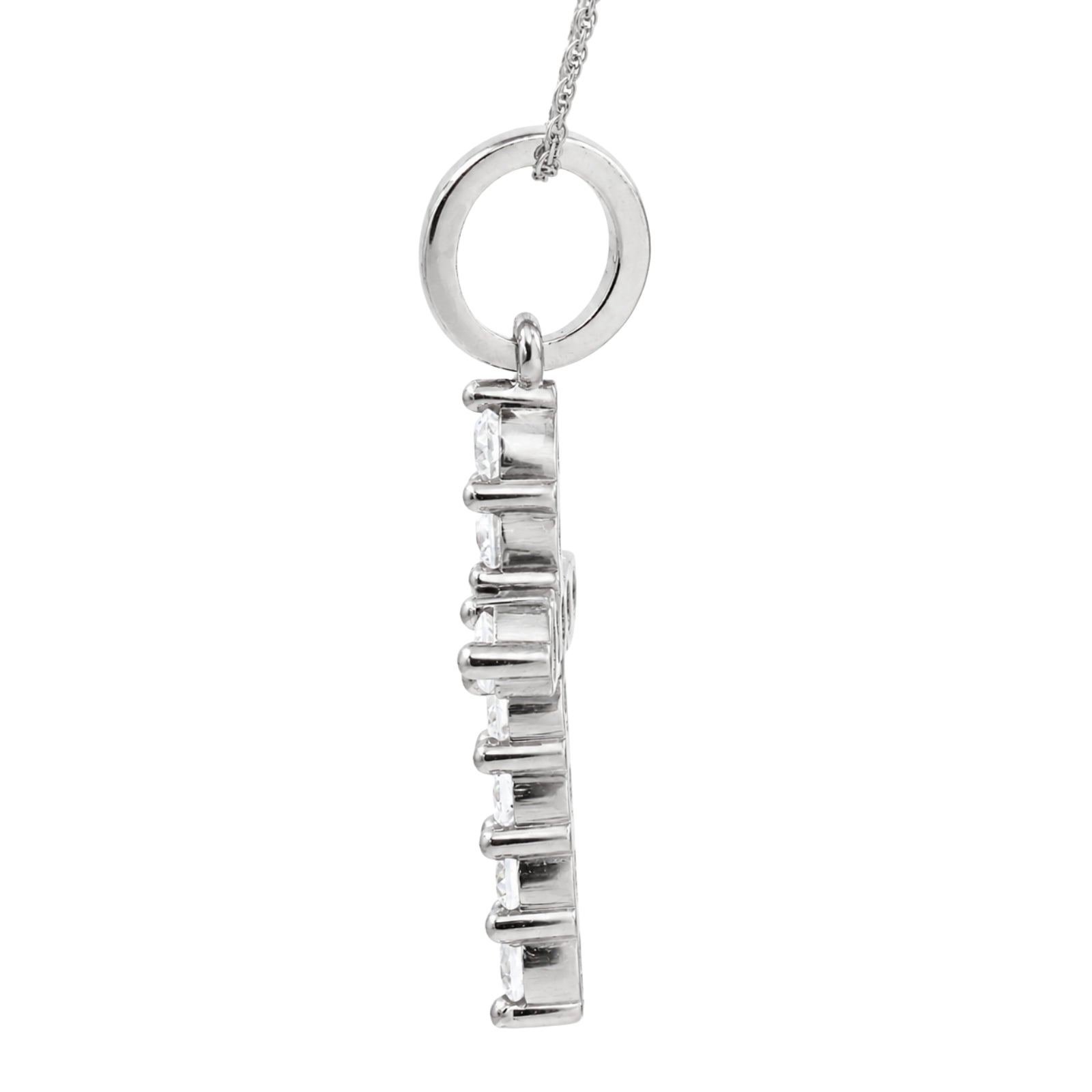 Diamonair Lab Grown Diamond (F/VS+) 2.00 carat Round cut Sterling Silver Cross Pendant - Sterling Silver | Gold over Silver