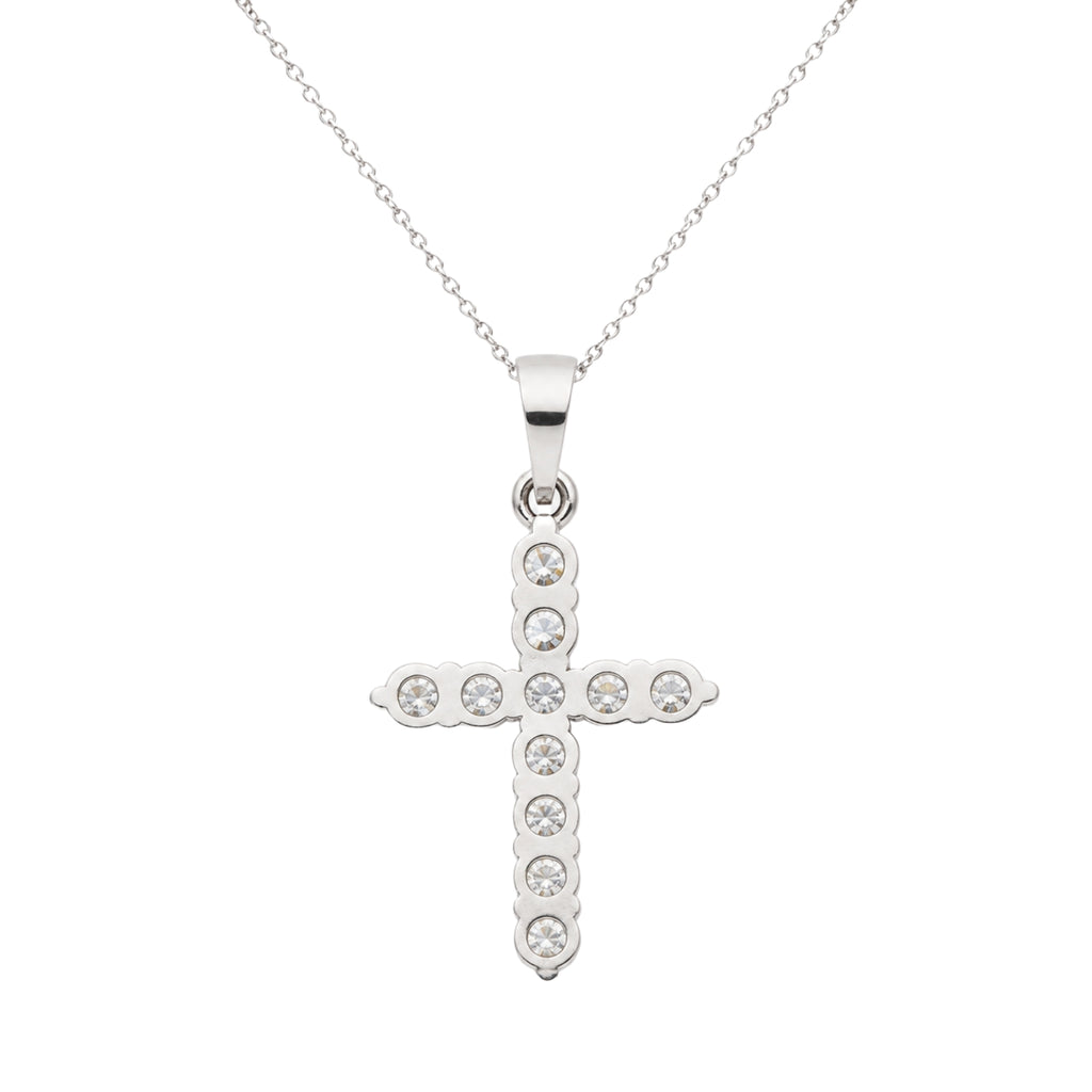 Diamonair Lab Grown Diamond (F/VS+) 2.00 carat Round cut Sterling Silver Cross Pendant - Sterling Silver | Gold over Silver