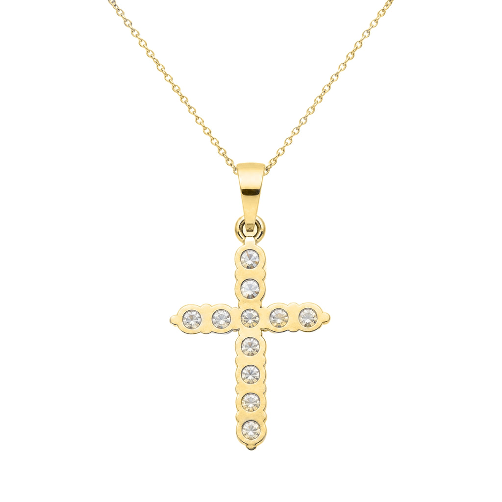 Diamonair Lab Grown Diamond (F/VS+) 2.00 carat Round cut Sterling Silver Cross Pendant - Sterling Silver | Gold over Silver