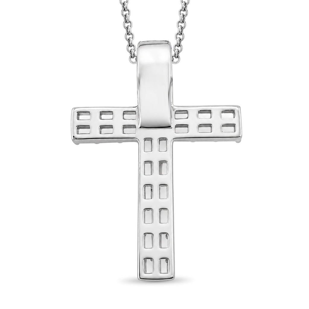 Diamonair Lab Grown Diamond (F/VS+) 1.00 carat Round cut Sterling Silver Cross Pendant - Sterling Silver | Gold over Silver