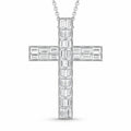 Diamonair Lab Grown Diamond (F/VS+) 1.00 carat Round cut Sterling Silver Cross Pendant - Sterling Silver | Gold over Silver