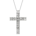 Diamonair Lab Grown Diamond (F/VS+) 1.00 carat Round cut Sterling Silver Cross Pendant - Sterling Silver | Gold over Silver