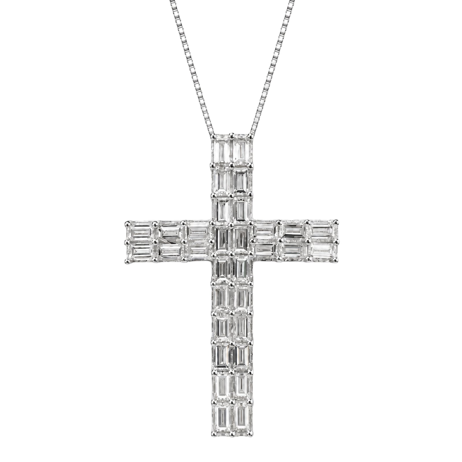 Diamonair Lab Grown Diamond (F/VS+) 1.00 carat Round cut Sterling Silver Cross Pendant - Sterling Silver | Gold over Silver