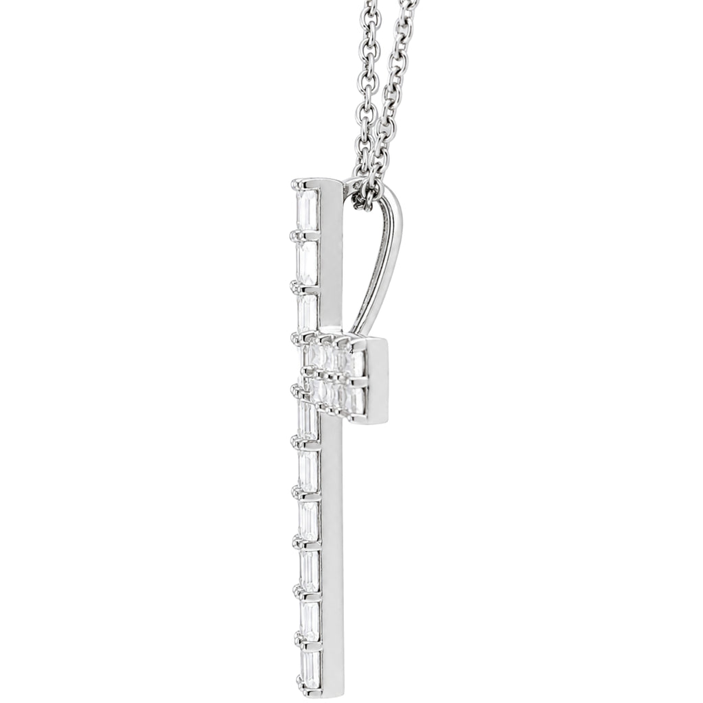 Diamonair Lab Grown Diamond (F/VS+) 1.00 carat Round cut Sterling Silver Cross Pendant - Sterling Silver | Gold over Silver
