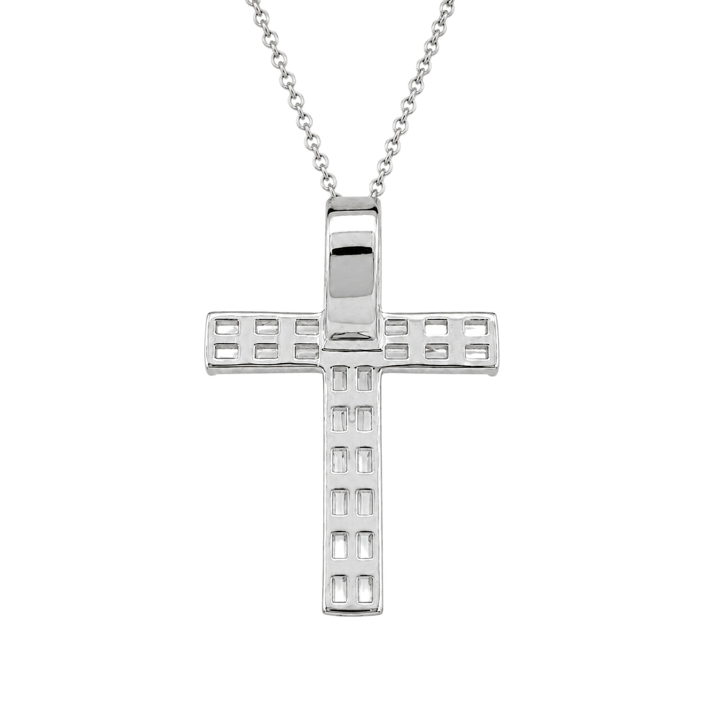 Diamonair Lab Grown Diamond (F/VS+) 1.00 carat Round cut Sterling Silver Cross Pendant - Sterling Silver | Gold over Silver