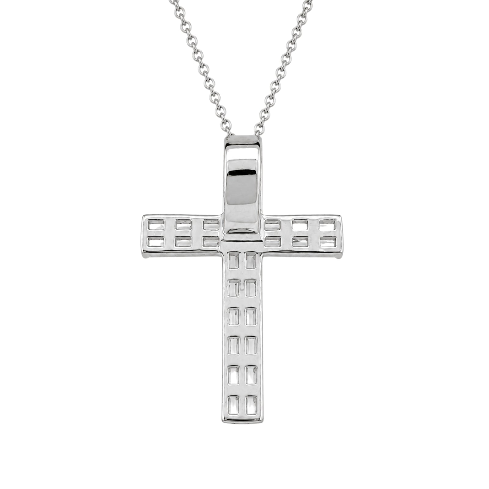 Diamonair Lab Grown Diamond (F/VS+) 1.00 carat Round cut Sterling Silver Cross Pendant - Sterling Silver | Gold over Silver
