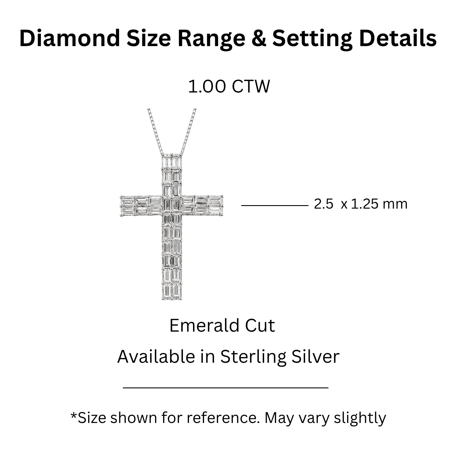 Diamonair Lab Grown Diamond (F/VS+) 1.00 carat Round cut Sterling Silver Cross Pendant - Sterling Silver | Gold over Silver