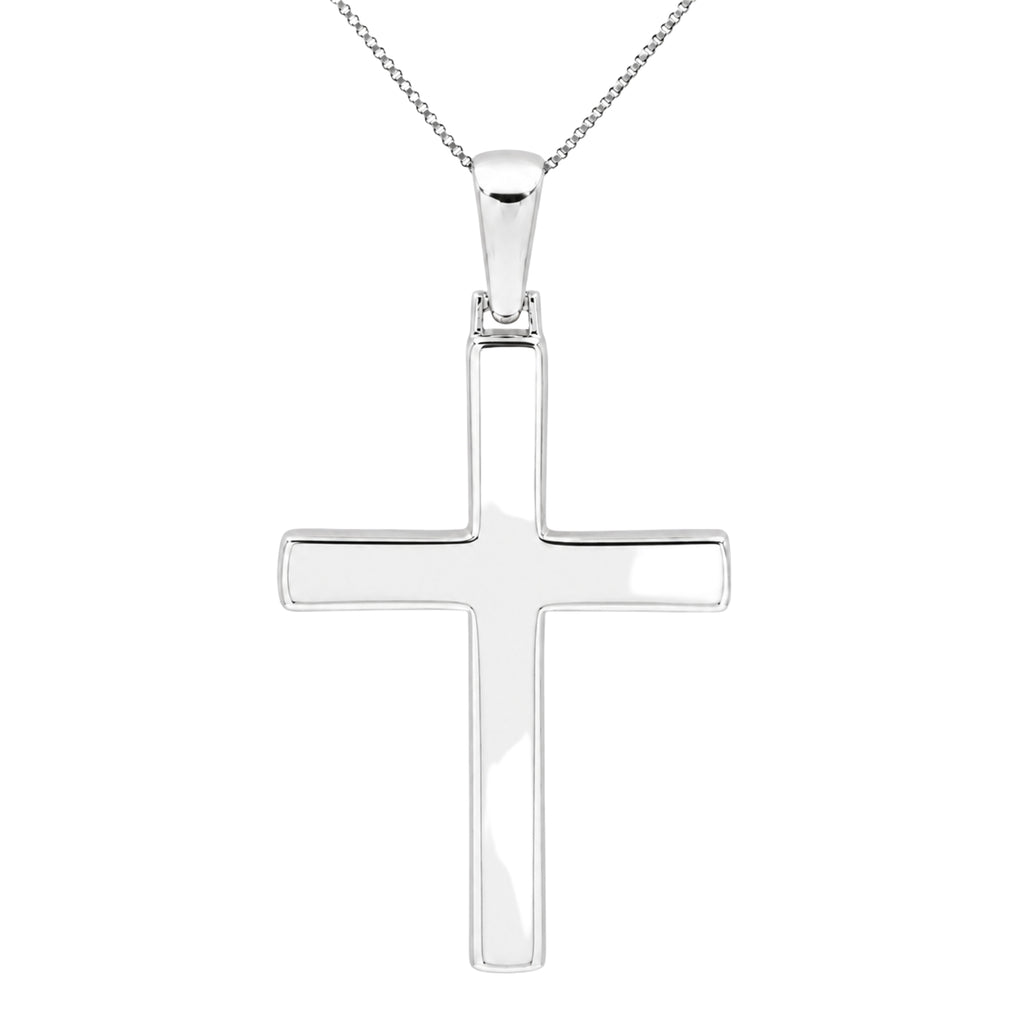 Diamonair Lab Grown Diamond (F/VS+) 3.00 carat Round cut Sterling Silver Cross Pendant - Sterling Silver