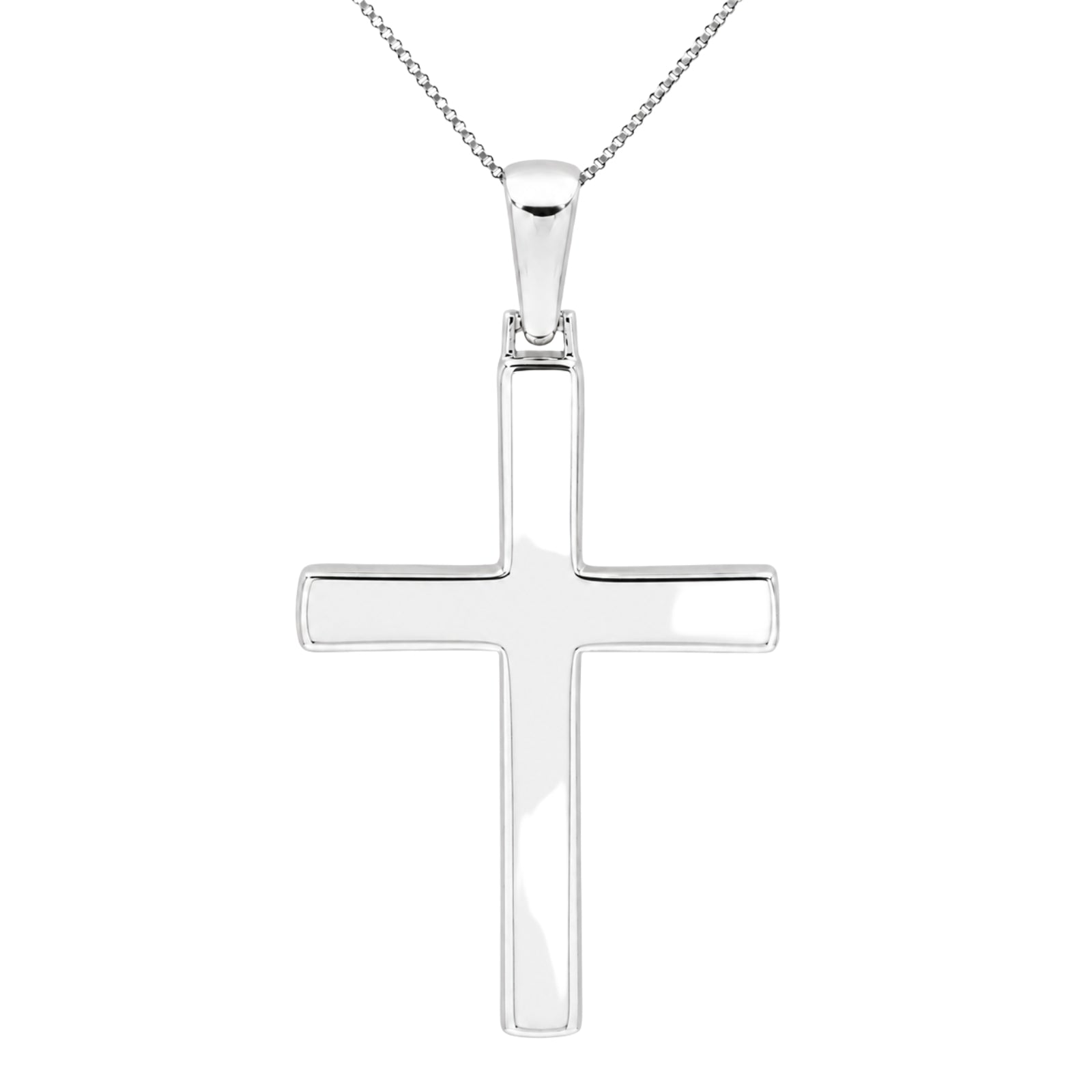 Diamonair Lab Grown Diamond (F/VS+) 3.00 carat Round cut Sterling Silver Cross Pendant - Sterling Silver