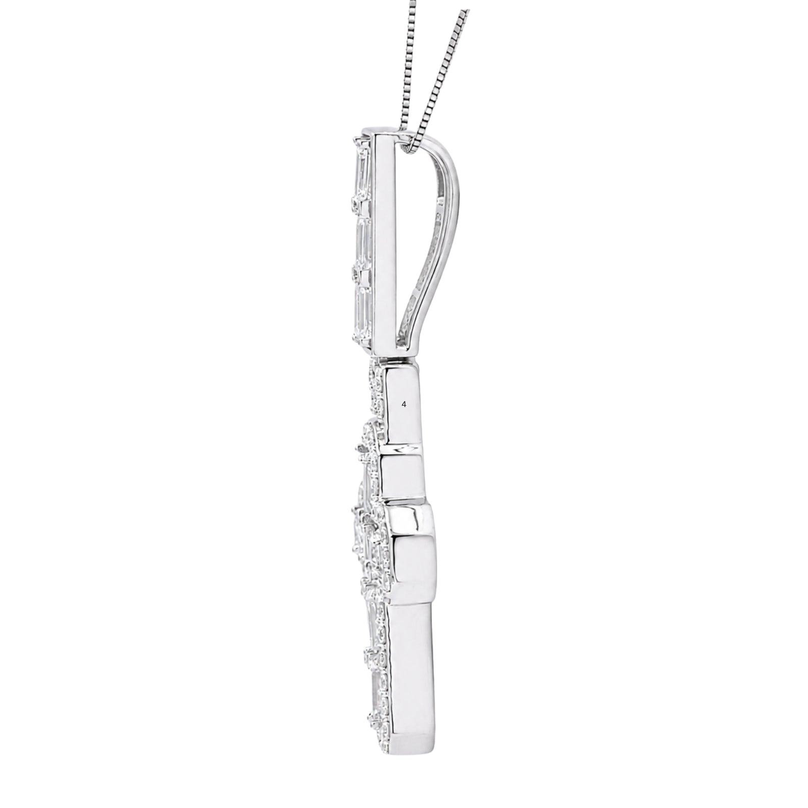 Diamonair Lab Grown Diamond (F/VS+) 4.00 carat Round cut Sterling Silver Cross Pendant - Sterling Silver | Gold over Silver