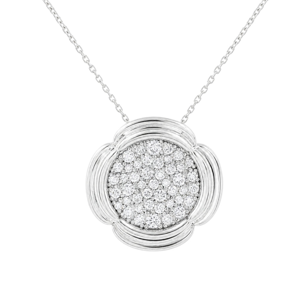Diamonair Lab Grown Diamond (F/VS+) 1.00 carat Round cut Sterling Silver Cluster Pendant - Sterling Silver | Gold over Silver