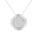 Diamonair Lab Grown Diamond (F/VS+) 1.00 carat Round cut Sterling Silver Cluster Pendant - Sterling Silver | Gold over Silver
