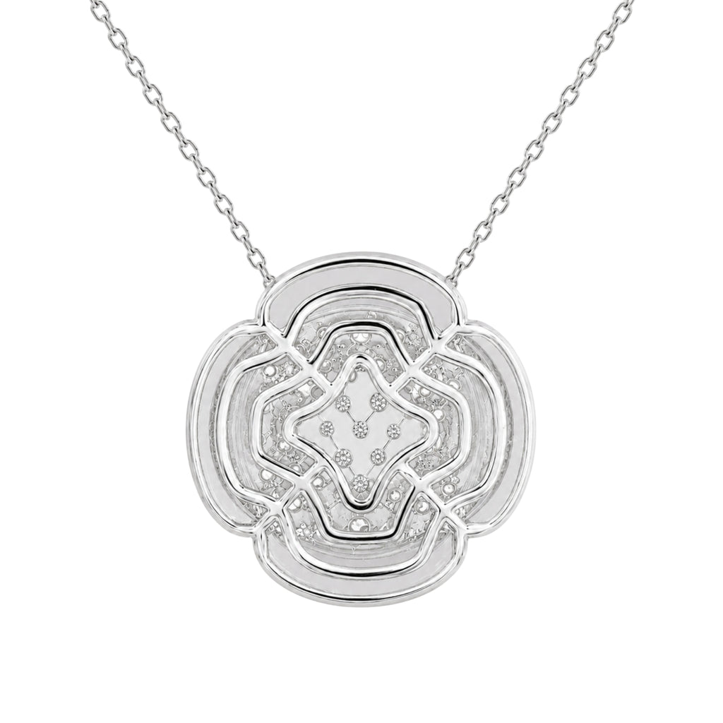 Diamonair Lab Grown Diamond (F/VS+) 1.00 carat Round cut Sterling Silver Cluster Pendant - Sterling Silver | Gold over Silver