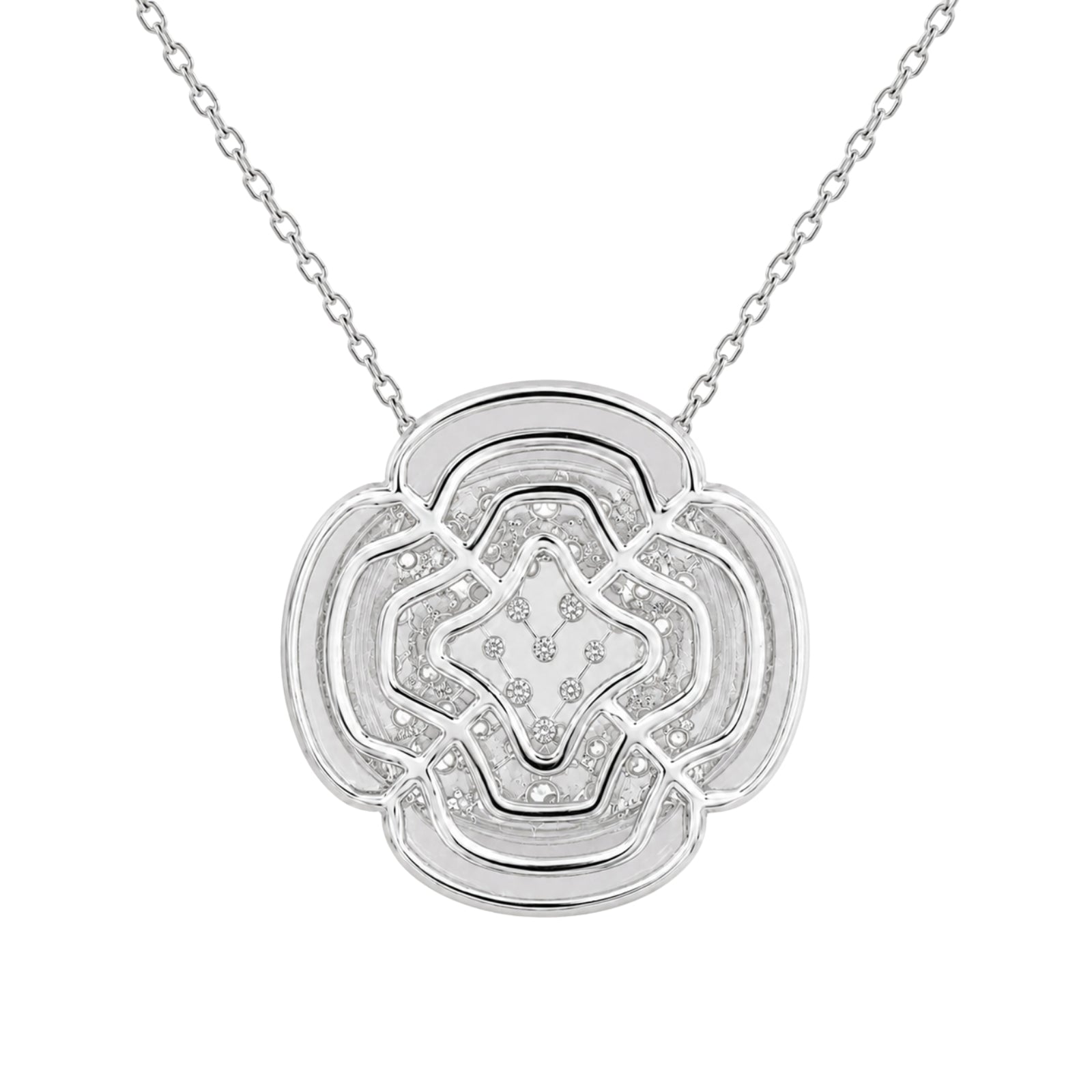 Diamonair Lab Grown Diamond (F/VS+) 1.00 carat Round cut Sterling Silver Cluster Pendant - Sterling Silver | Gold over Silver