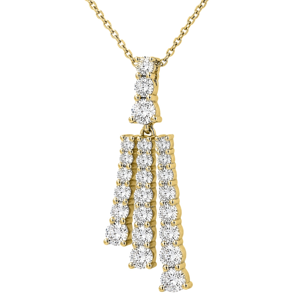 Diamonair Lab Grown Diamond (F/VS+) 2.00 carat Round cut Sterling Silver Pendant - Sterling Silver