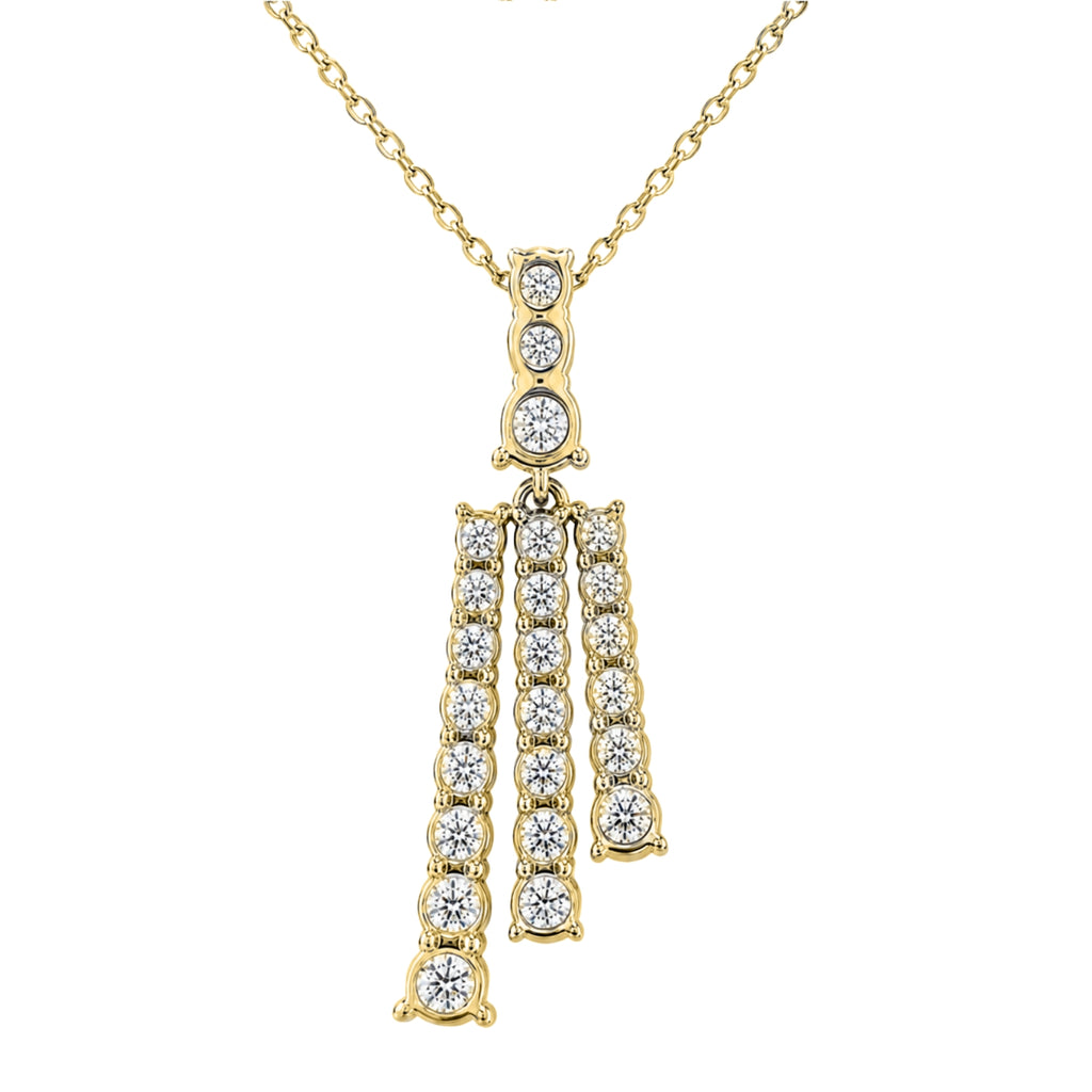Diamonair Lab Grown Diamond (F/VS+) 2.00 carat Round cut Sterling Silver Pendant - Sterling Silver