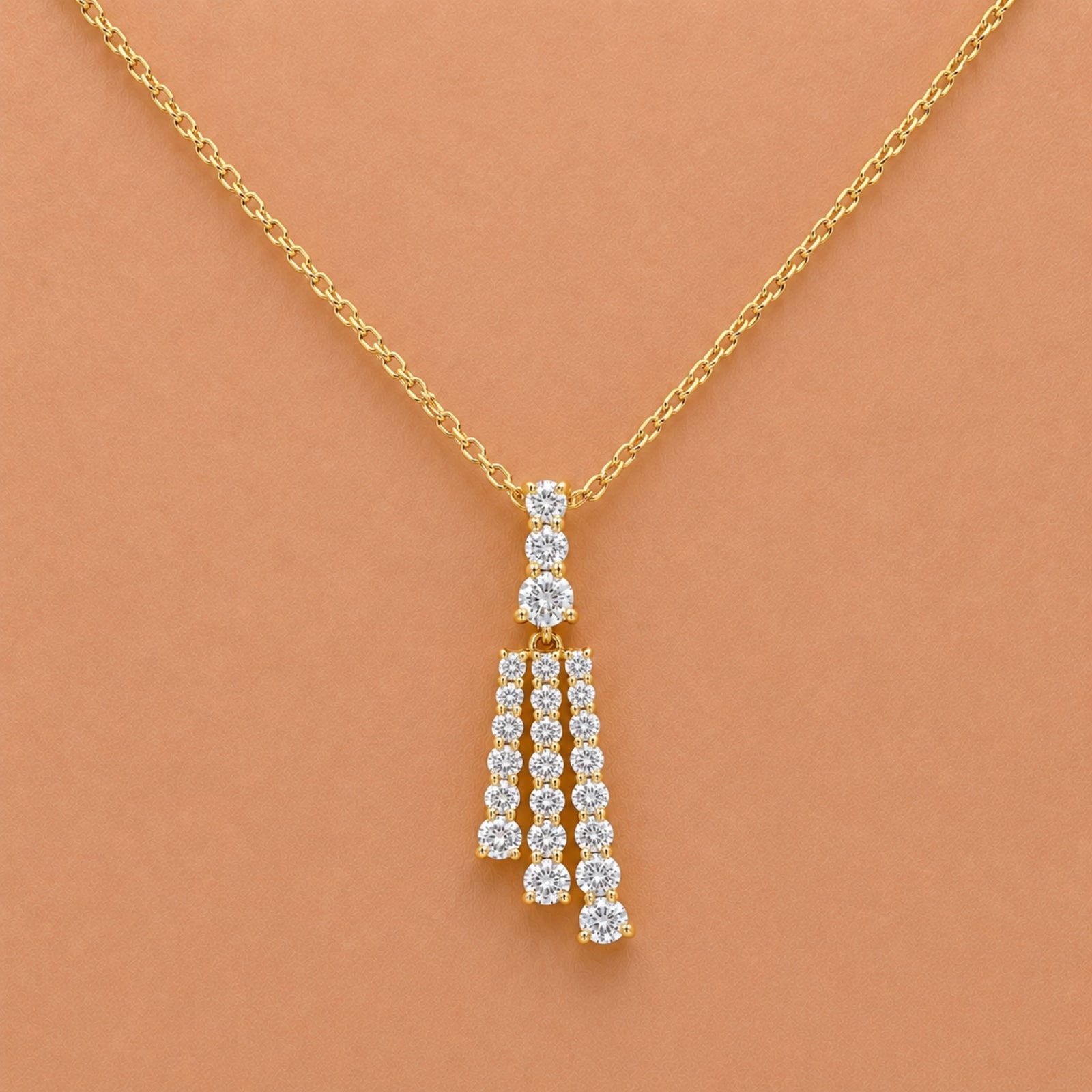 Diamonair Lab Grown Diamond (F/VS+) 2.00 carat Round cut Sterling Silver Pendant - Sterling Silver