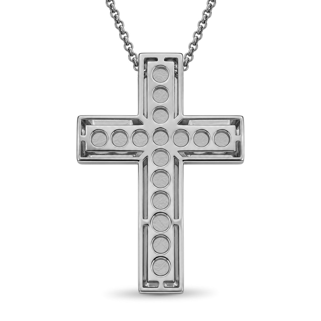 Diamonair Lab Grown Diamond (F/VS+) 3.00 carat Round cut Sterling Silver Cross Pendant - Sterling Silver | Gold over Silver