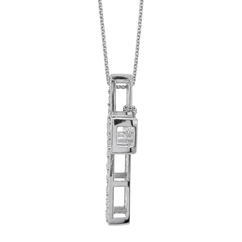 Diamonair Lab Grown Diamond (F/VS+) 3.00 carat Round cut Sterling Silver Cross Pendant - Sterling Silver | Gold over Silver