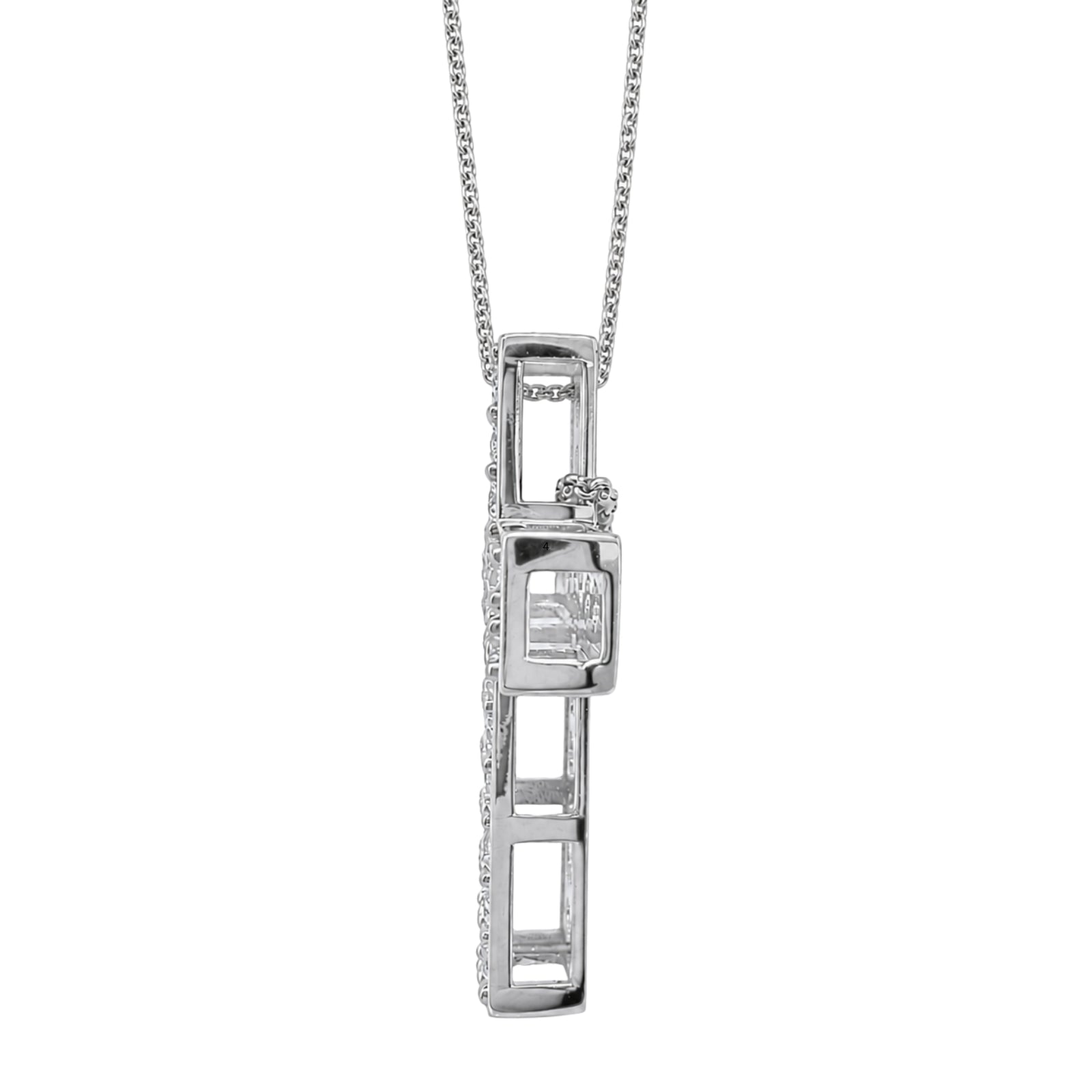 Diamonair Lab Grown Diamond (F/VS+) 3.00 carat Round cut Sterling Silver Cross Pendant - Sterling Silver | Gold over Silver