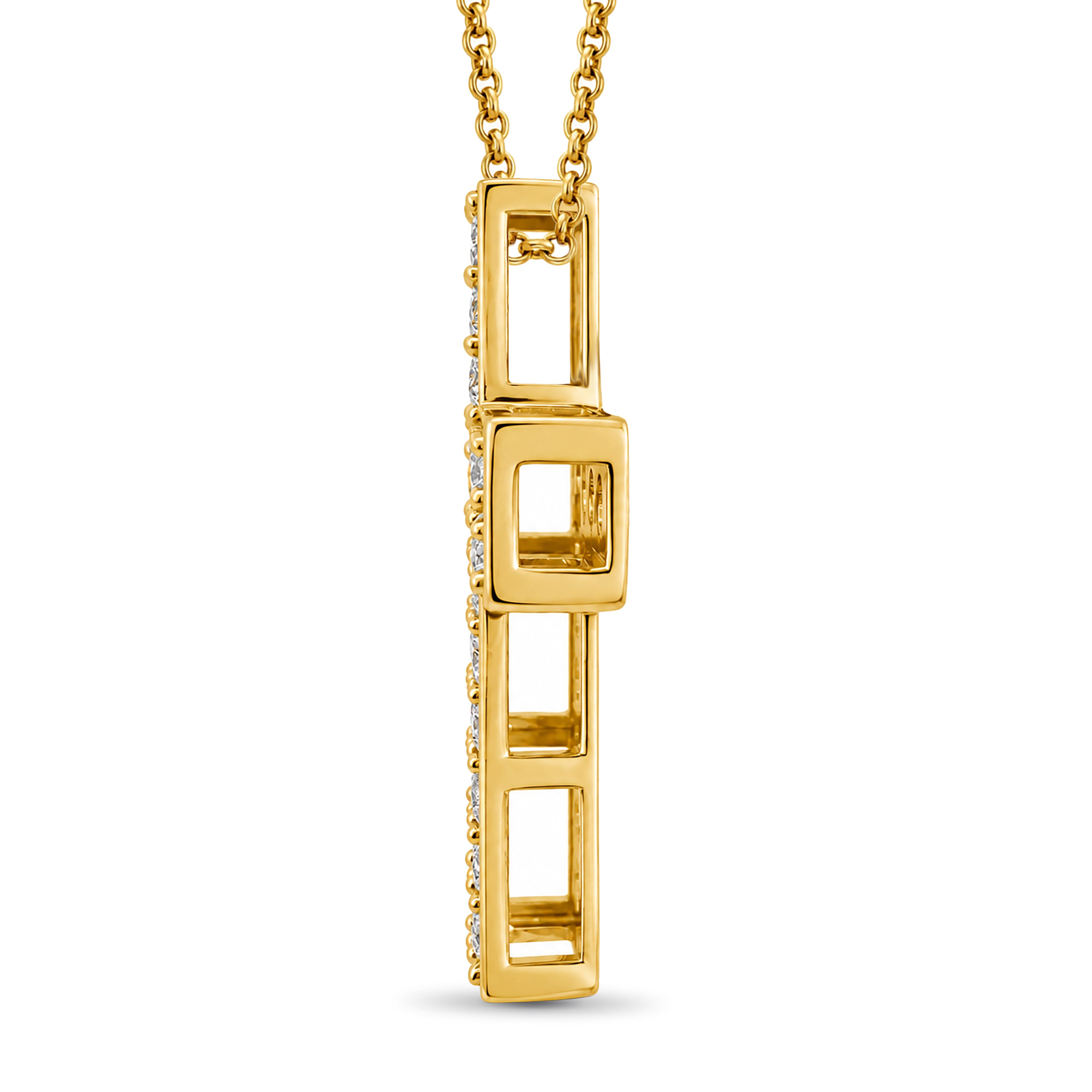 Diamonair Lab Grown Diamond (F/VS+) 3.00 carat Round cut Sterling Silver Cross Pendant - Sterling Silver | Gold over Silver