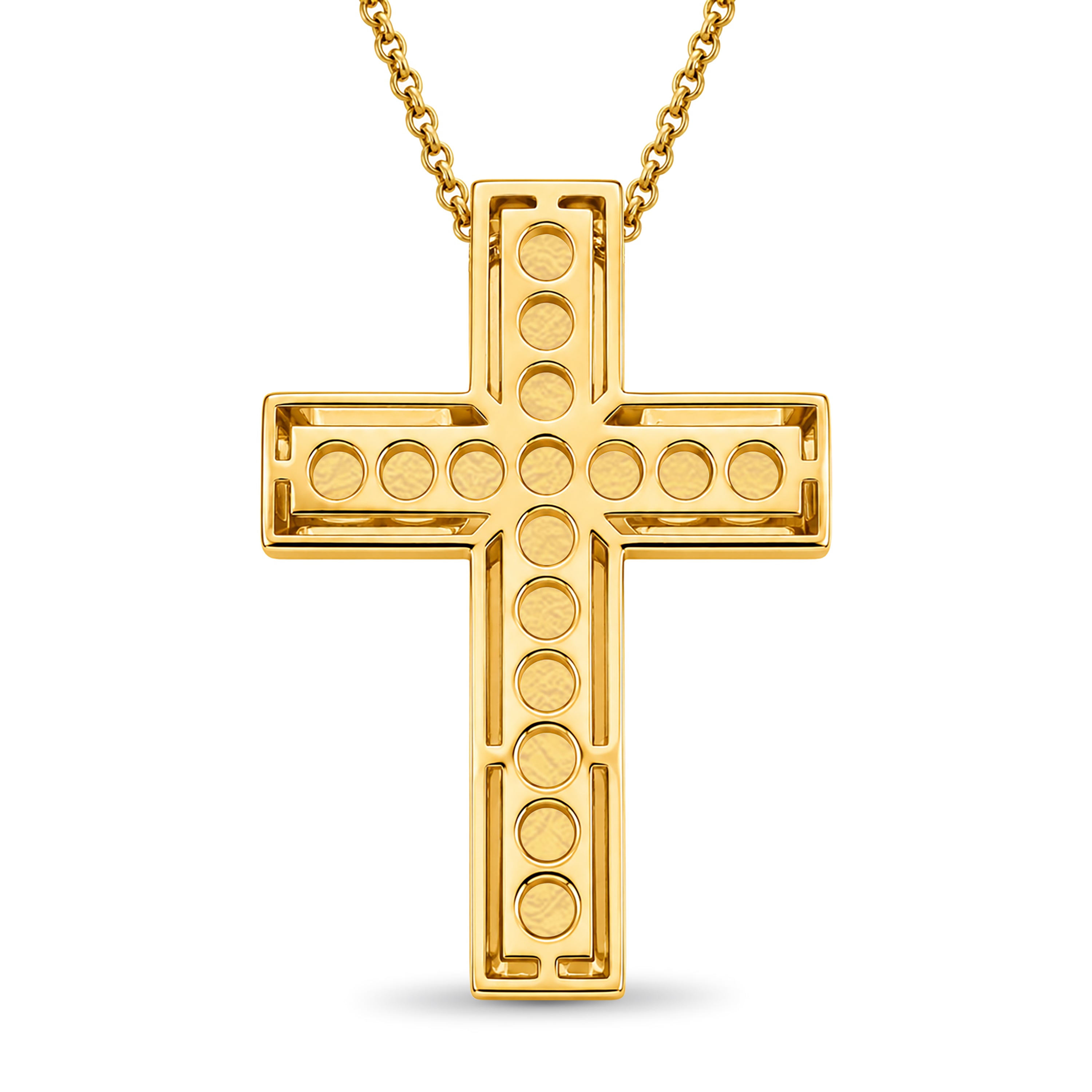 Diamonair Lab Grown Diamond (F/VS+) 3.00 carat Round cut Sterling Silver Cross Pendant - Sterling Silver | Gold over Silver