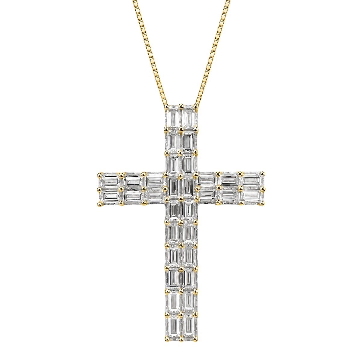 1 ctw Round Cross Pendant Necklace