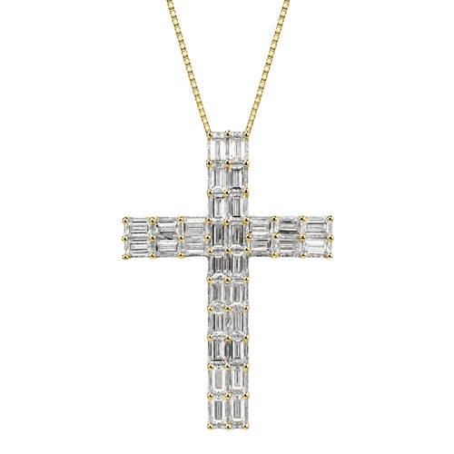 1 ctw Round Cross Pendant Necklace