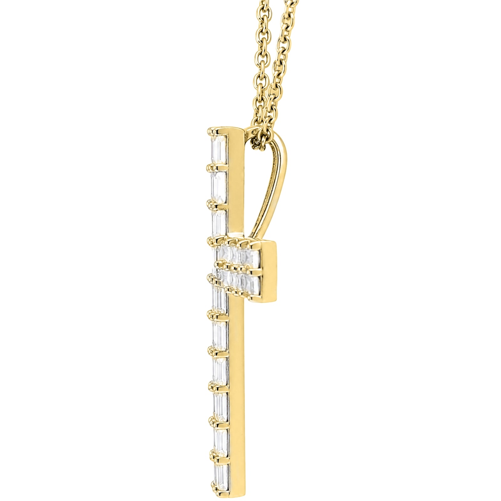 Diamonair Lab Grown Diamond (F/VS+) 1.00 carat Round cut Sterling Silver Cross Pendant - Sterling Silver | Gold over Silver