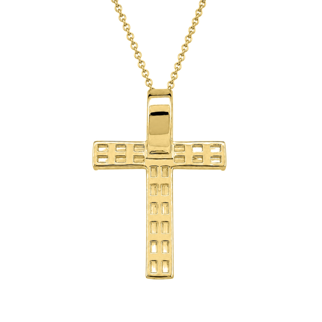 Diamonair Lab Grown Diamond (F/VS+) 1.00 carat Round cut Sterling Silver Cross Pendant - Sterling Silver | Gold over Silver