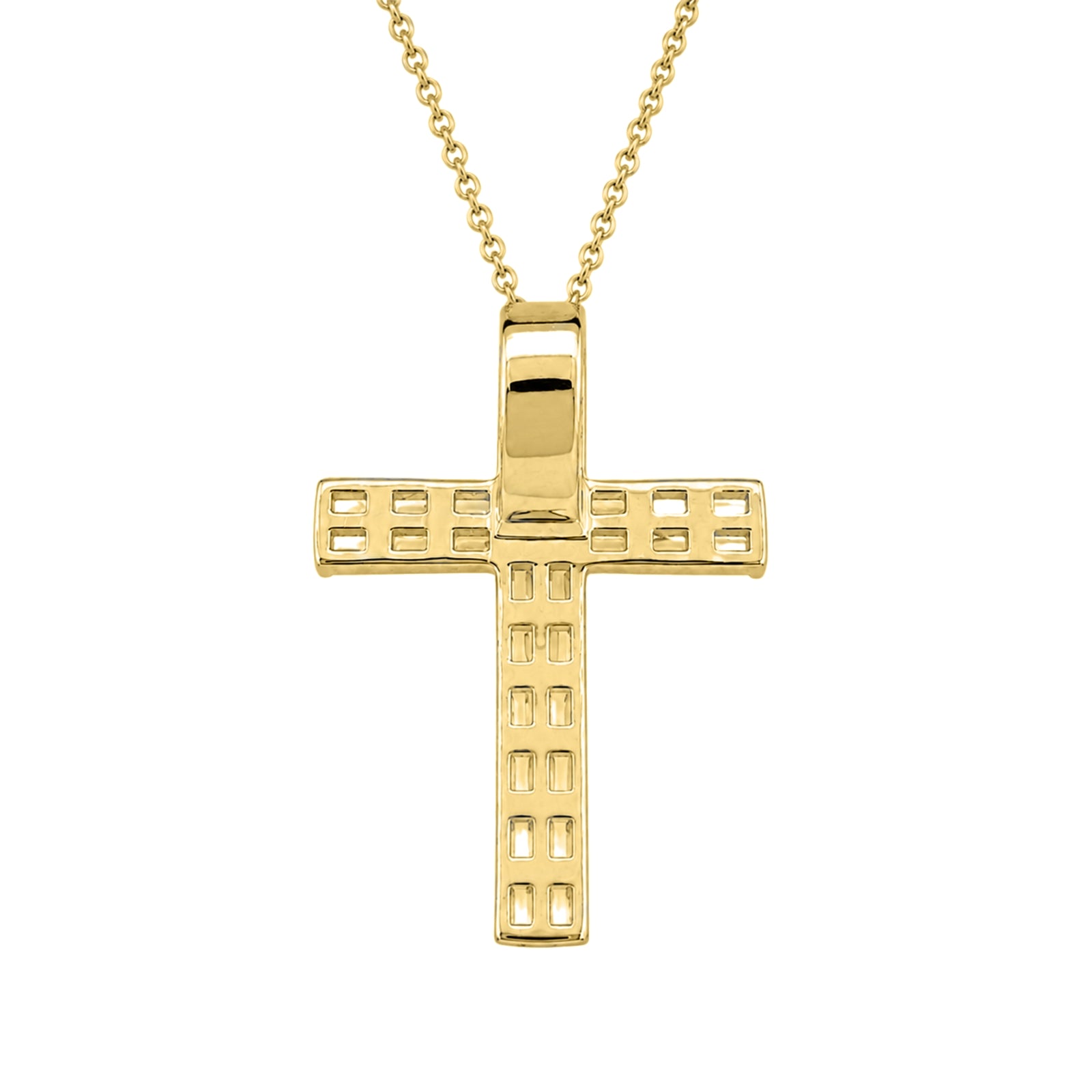 Diamonair Lab Grown Diamond (F/VS+) 1.00 carat Round cut Sterling Silver Cross Pendant - Sterling Silver | Gold over Silver