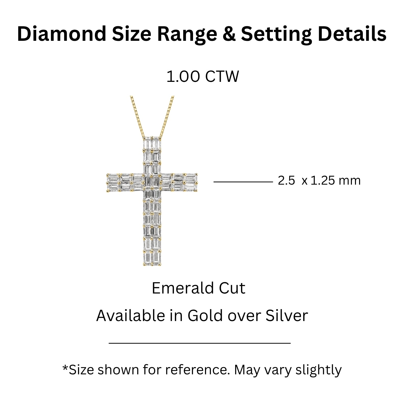 Diamonair Lab Grown Diamond (F/VS+) 1.00 carat Round cut Sterling Silver Cross Pendant - Sterling Silver | Gold over Silver