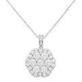 Diamonair Lab Grown Diamond (F/VS+) 3.00 carat Round cut Sterling Silver Cluster Pendant - Sterling Silver