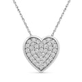 Diamonair Lab Grown Diamond (F/VS+) 1.00 carat Round cut Sterling Silver Heart Pendant - Sterling Silver | Gold over Silver