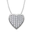 Diamonair Lab Grown Diamond (F/VS+) 1.00 carat Round cut Sterling Silver Heart Pendant - Sterling Silver | Gold over Silver