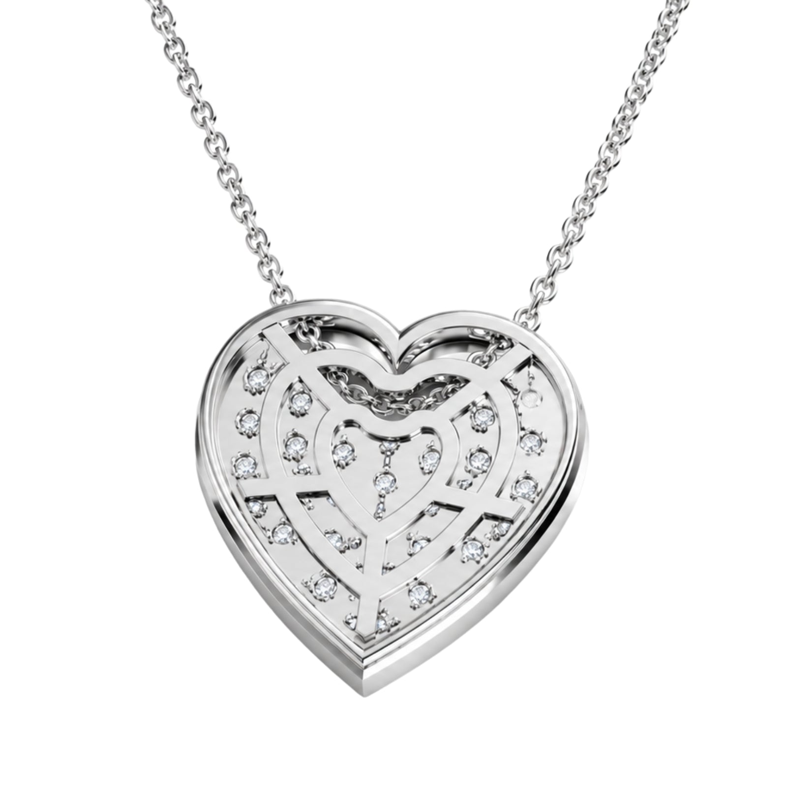 Diamonair Lab Grown Diamond (F/VS+) 1.00 carat Round cut Sterling Silver Heart Pendant - Sterling Silver | Gold over Silver