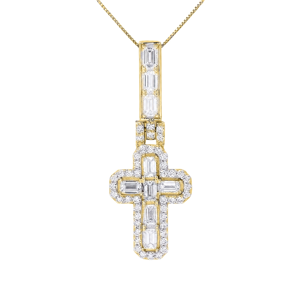 4 ctw Round Cross Pendant Necklace