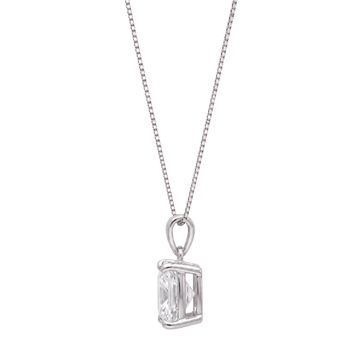 Cushion Solitaire Pendant Necklace