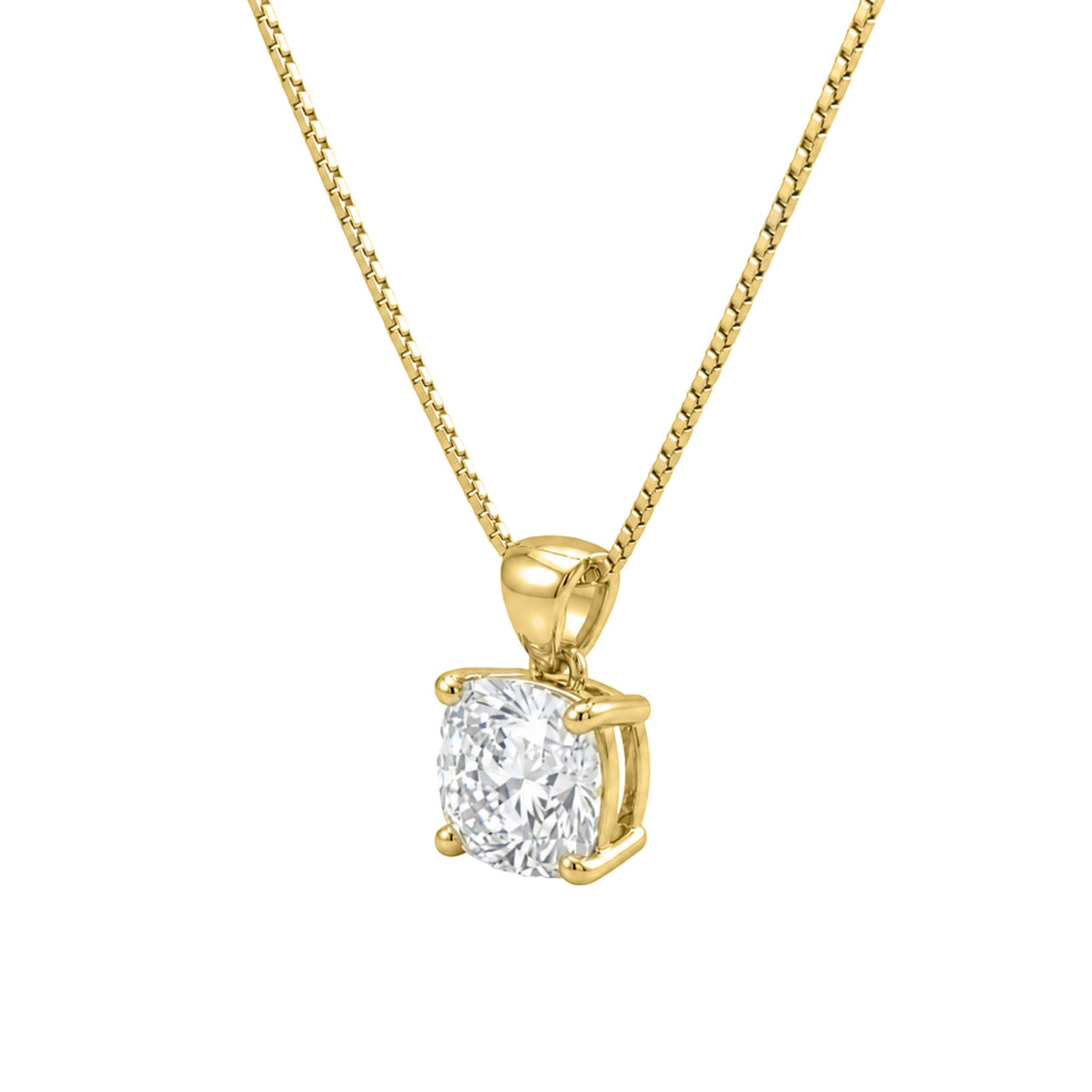 Cushion Solitaire Pendant Necklace