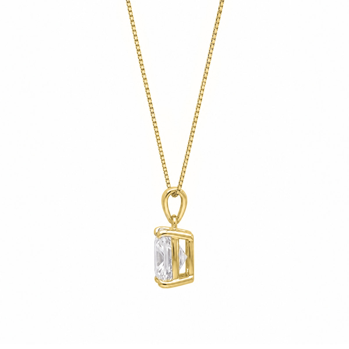 Cushion Solitaire Pendant Necklace