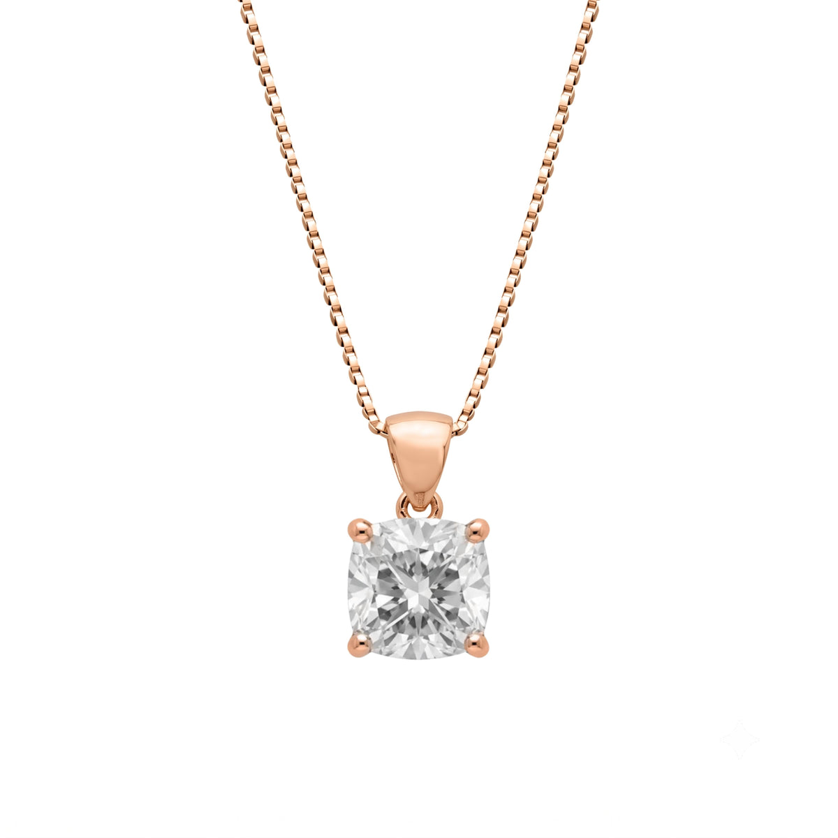 Cushion Solitaire Pendant Necklace