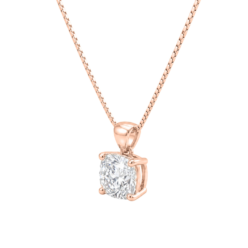 Cushion Solitaire Pendant Necklace