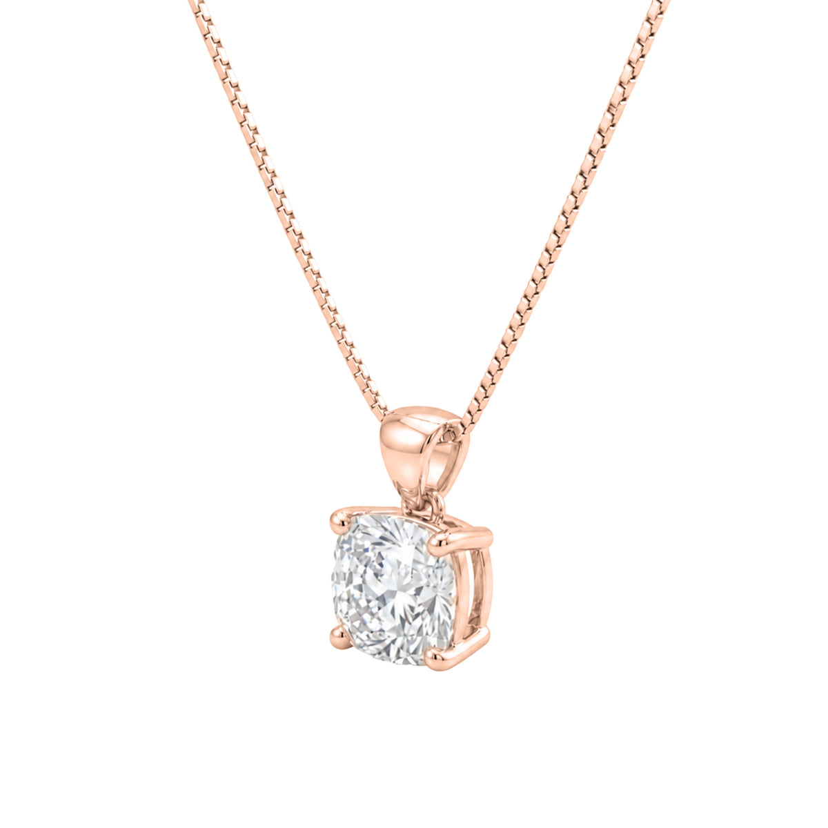 Cushion Solitaire Pendant Necklace