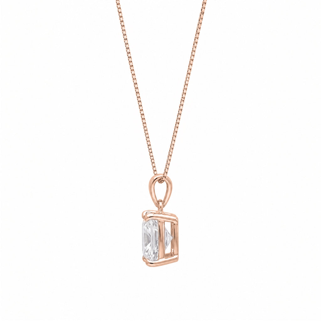 Cushion Solitaire Pendant Necklace
