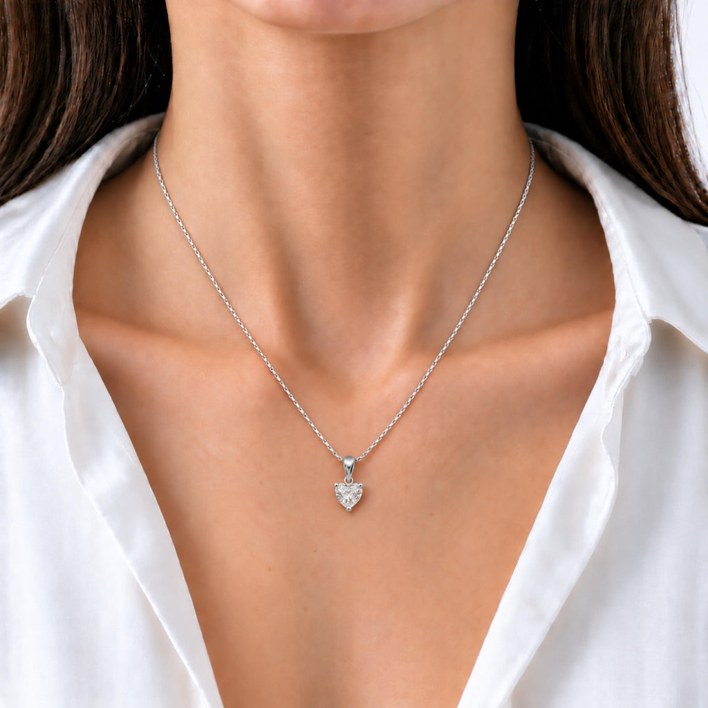Heart Solitaire Pendant Necklace