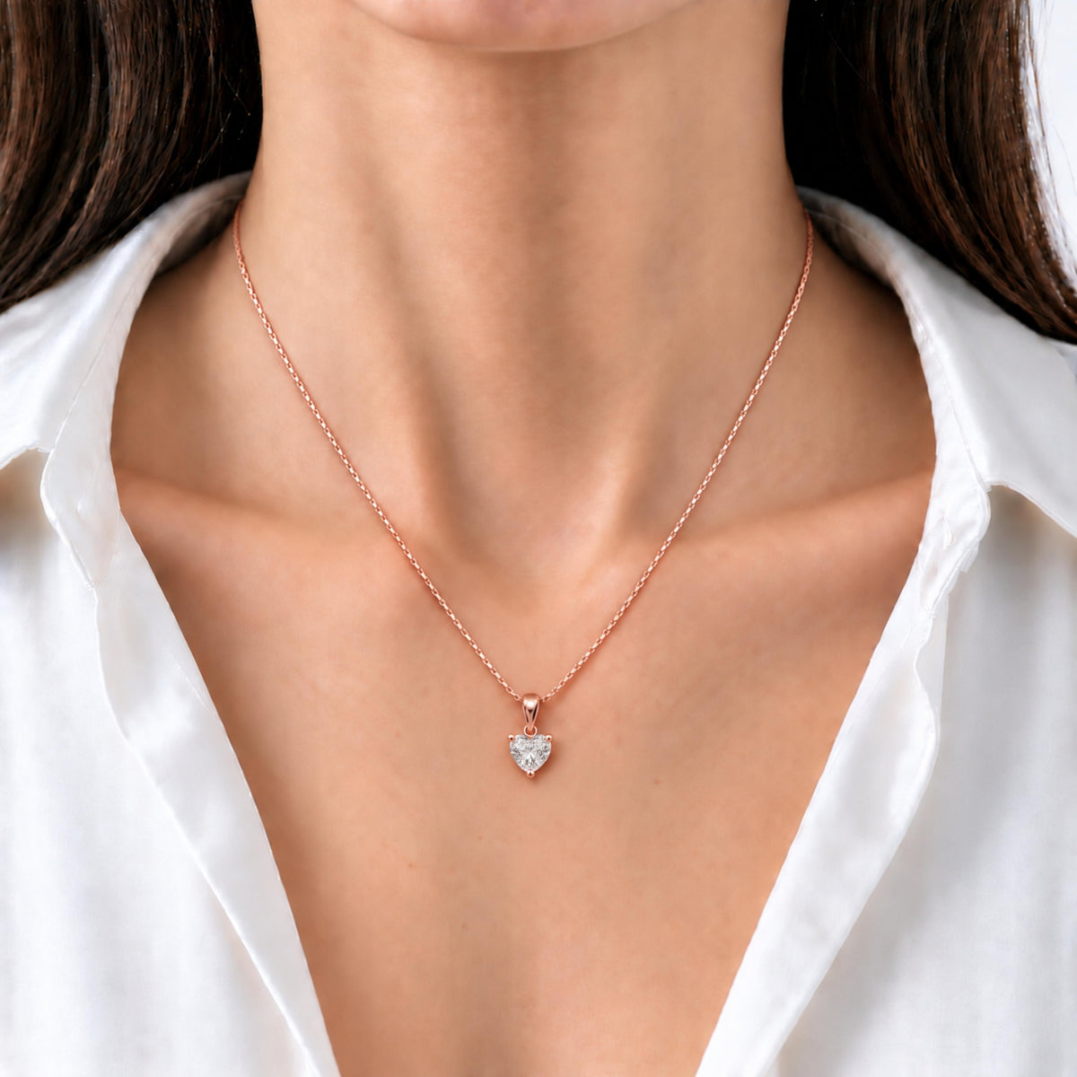Heart Solitaire Pendant Necklace