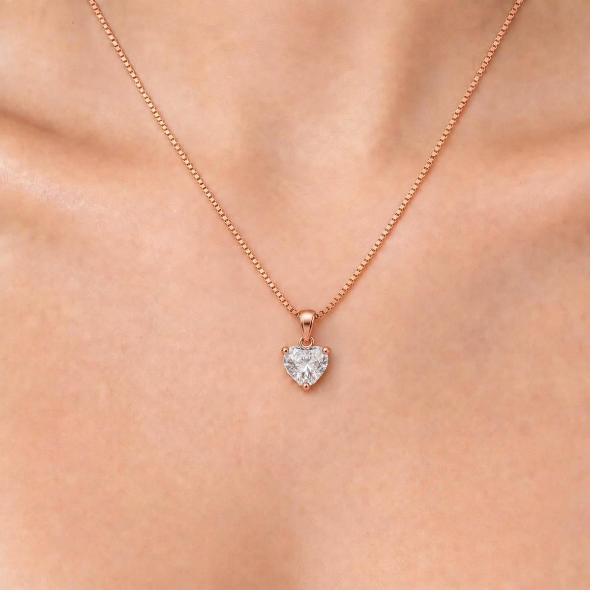 Heart Solitaire Pendant Necklace