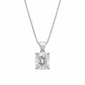 Long Cushion Solitaire Pendant Necklace