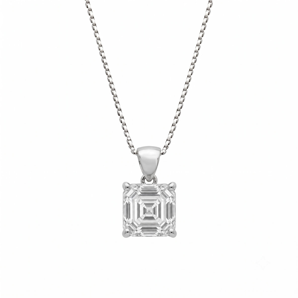 Asscher Solitaire Pendant Necklace